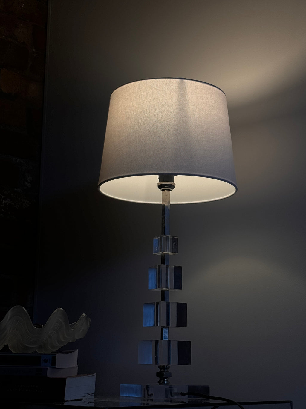 Lucite Stacked Modernist Lamp
