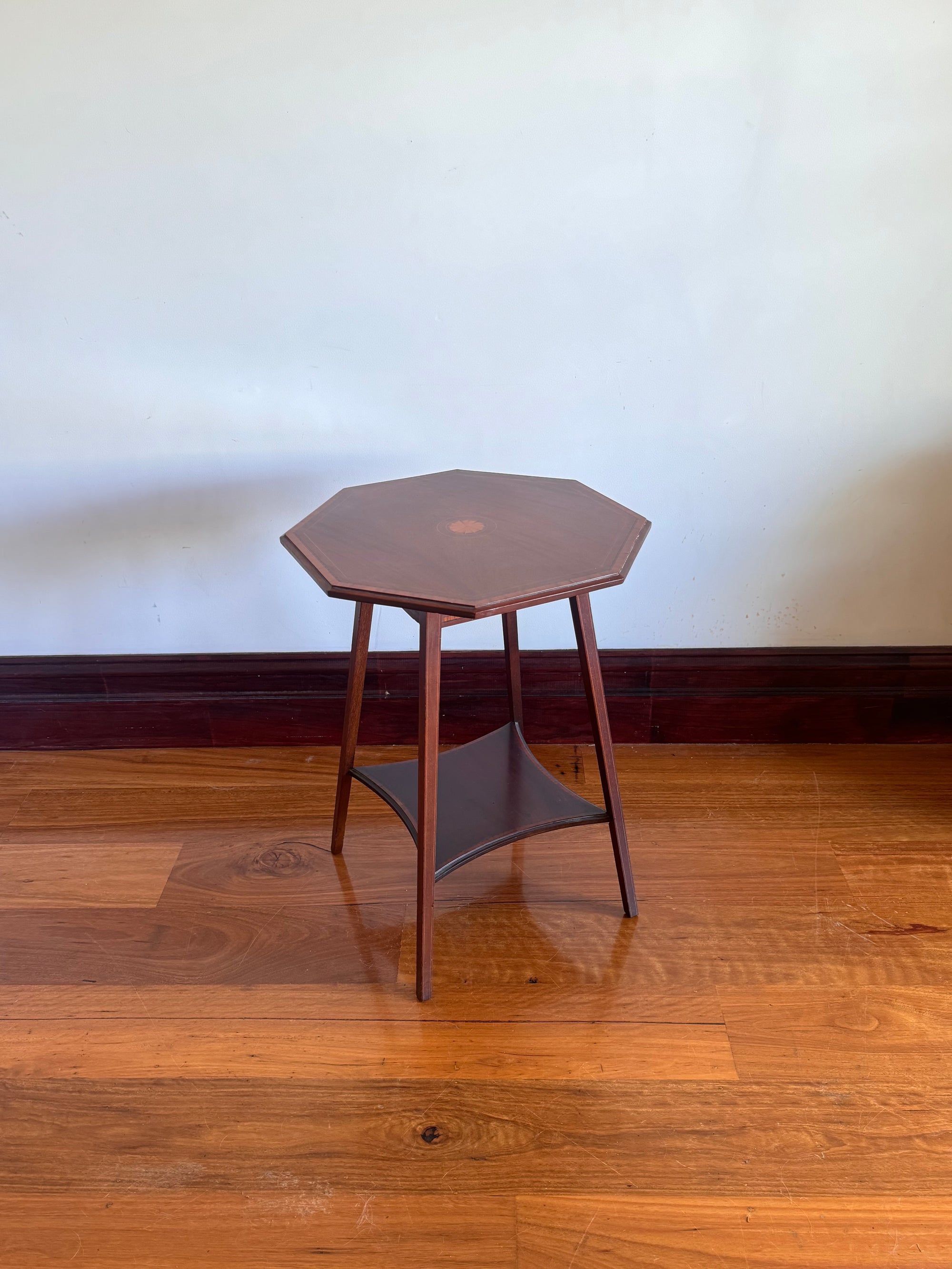Antique Edwardian hexagonal side table