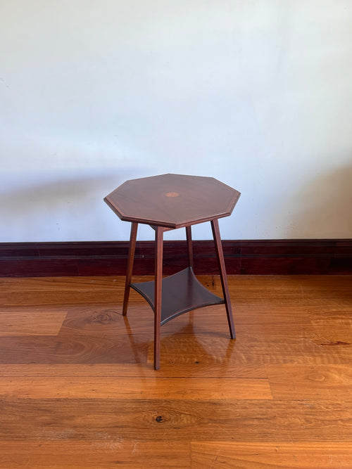 Antique Edwardian hexagonal side table