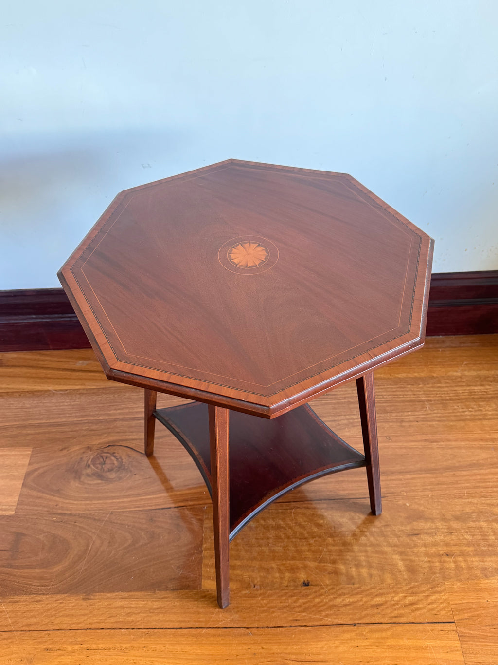Antique Edwardian hexagonal side table