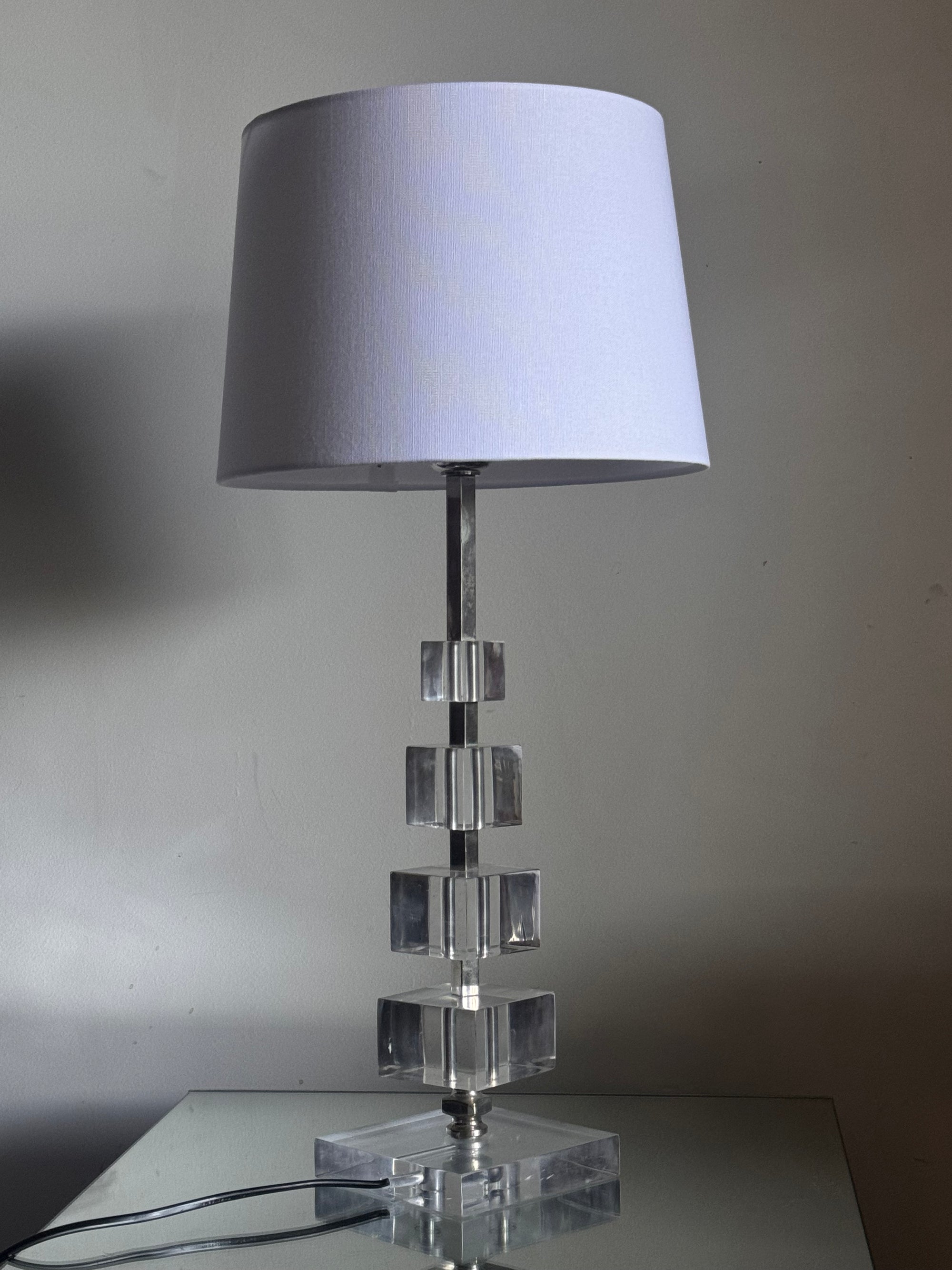 Lucite Stacked Modernist Lamp
