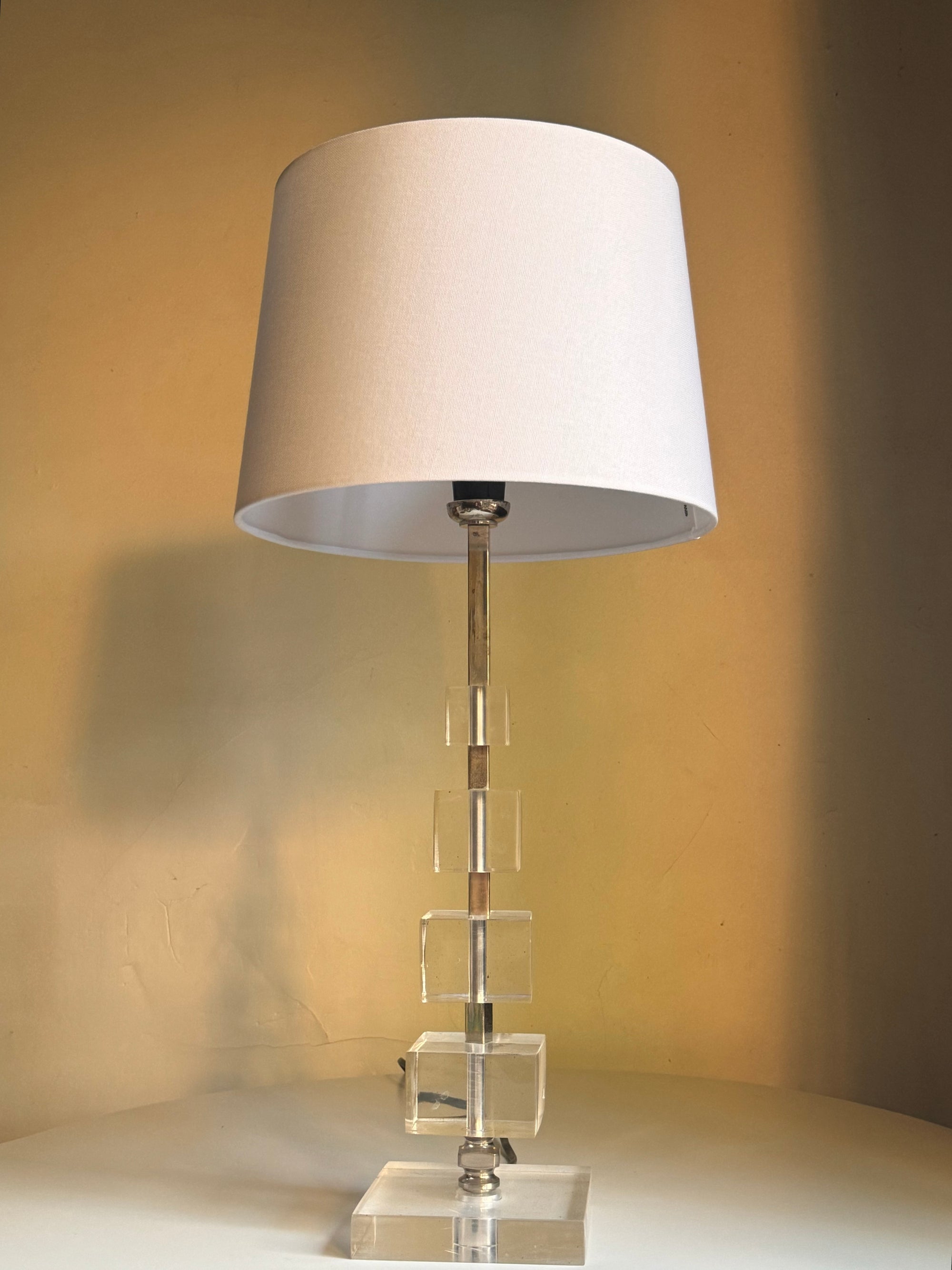 Lucite Stacked Modernist Lamp