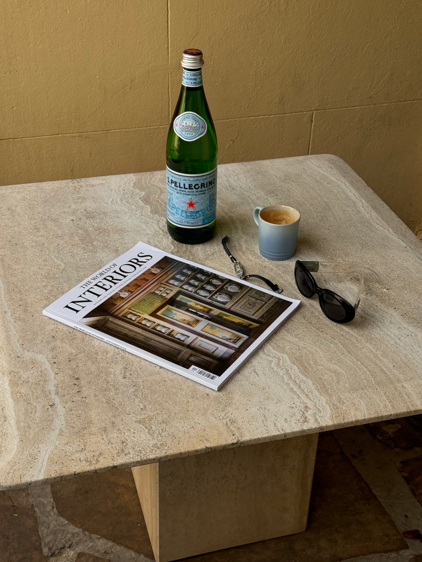 Travertine Outdoor Table.